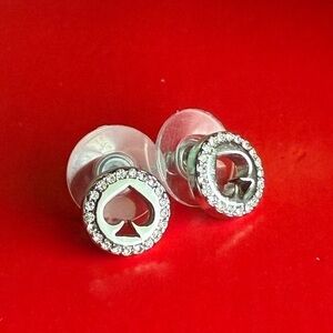 Kate Spade Silver and Crystal Spade Earrings